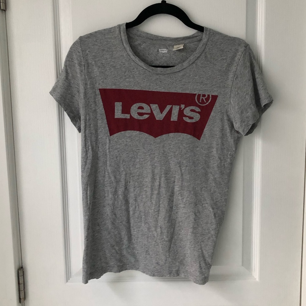 Levi’s classic feathered gray logo T Shirt small